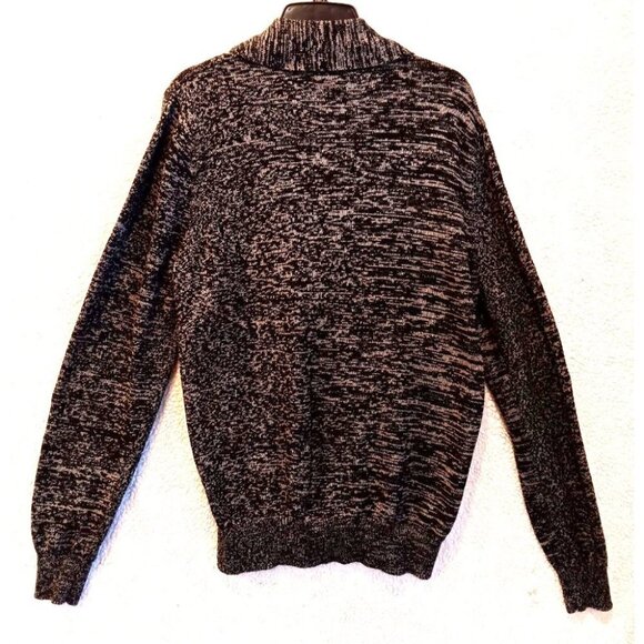 Button Cardigan Sweater Womens XL Black & Gray 100% Thick Cotton - Picture 2 of 8